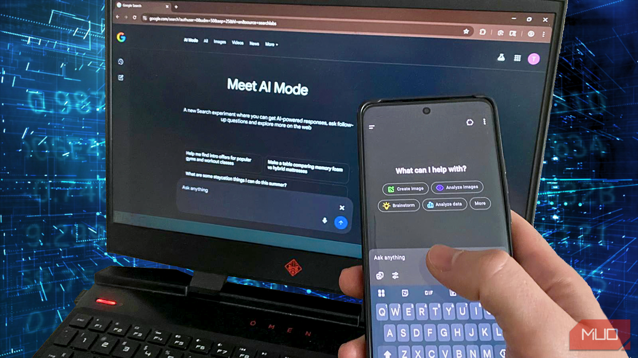 Google AI and ChatGPT interfaces compared