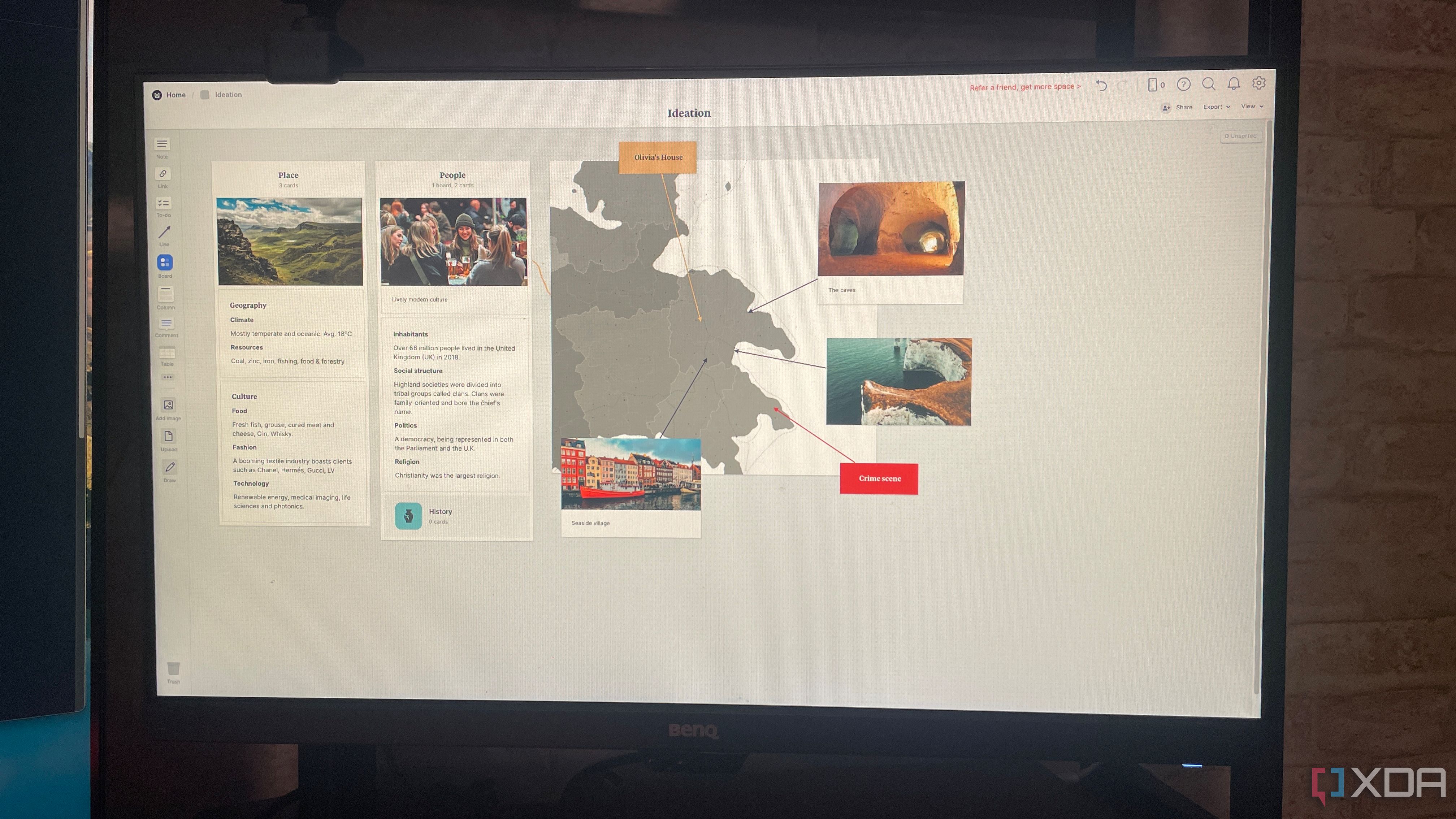 Collaborative workspace with Milanote