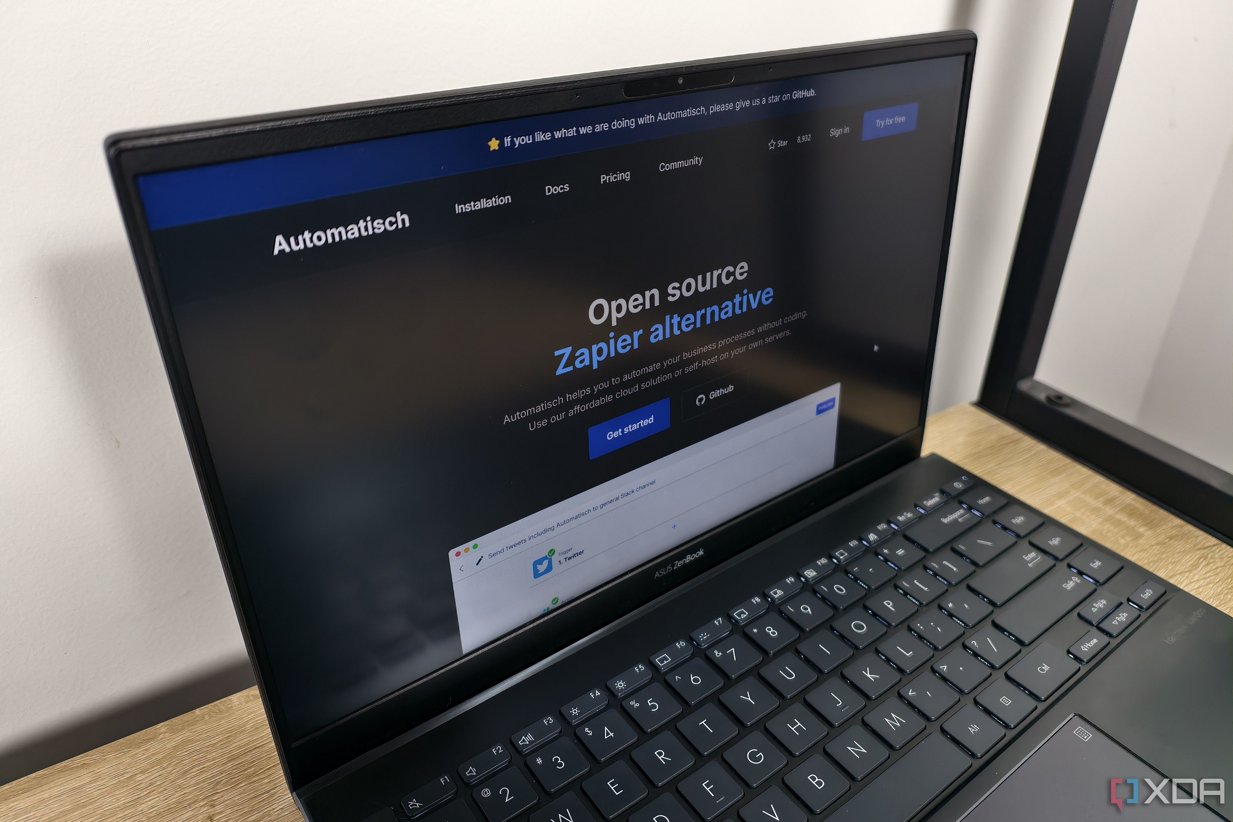 A laptop displaying the Automatisch automation platform