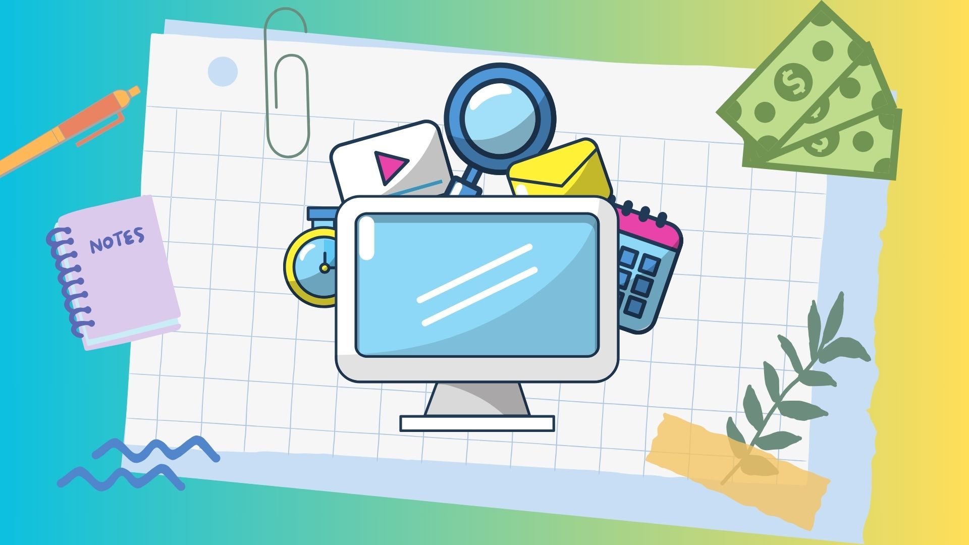 A person using a laptop with various productivity apps
