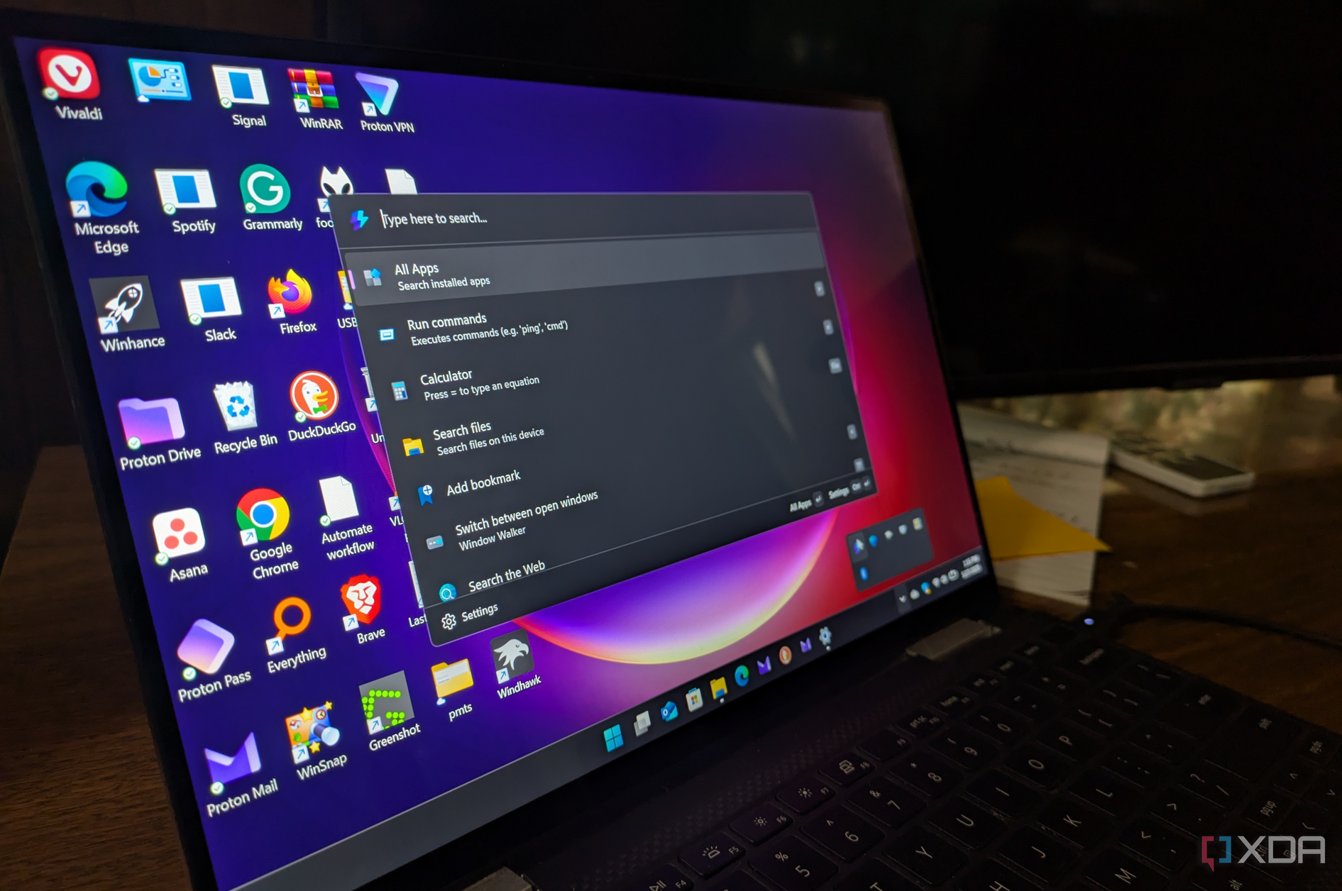 Laptop displaying PowerToys dashboard