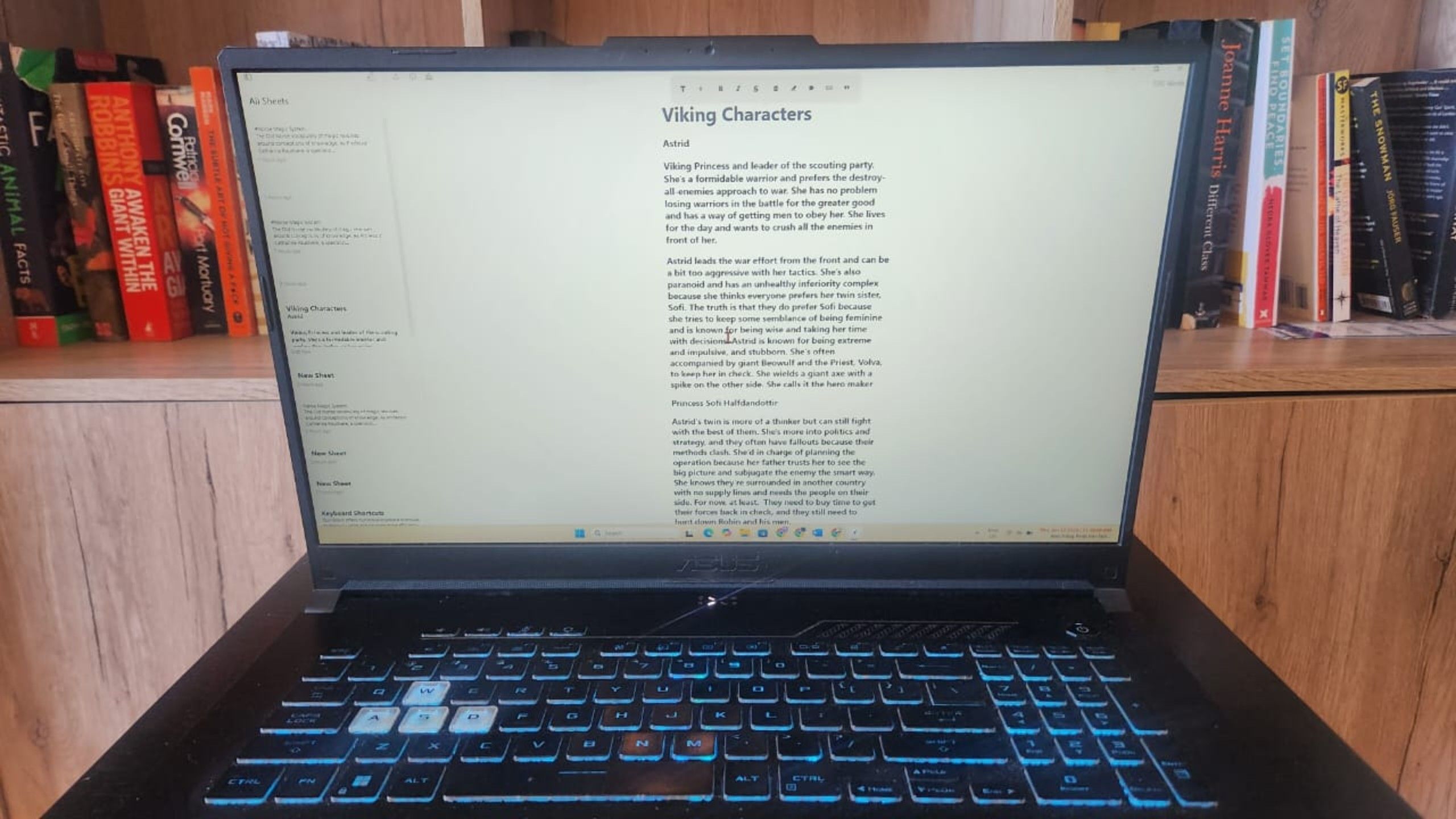 Minimalist writing app on a laptop