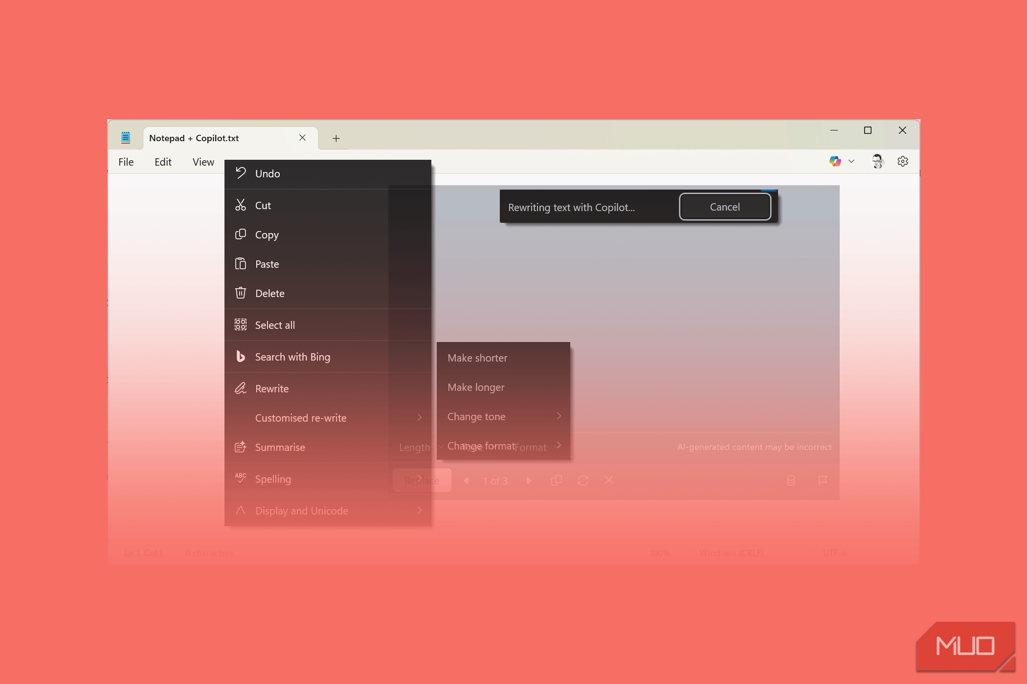 Notepad Copilot interface highlighting organization features