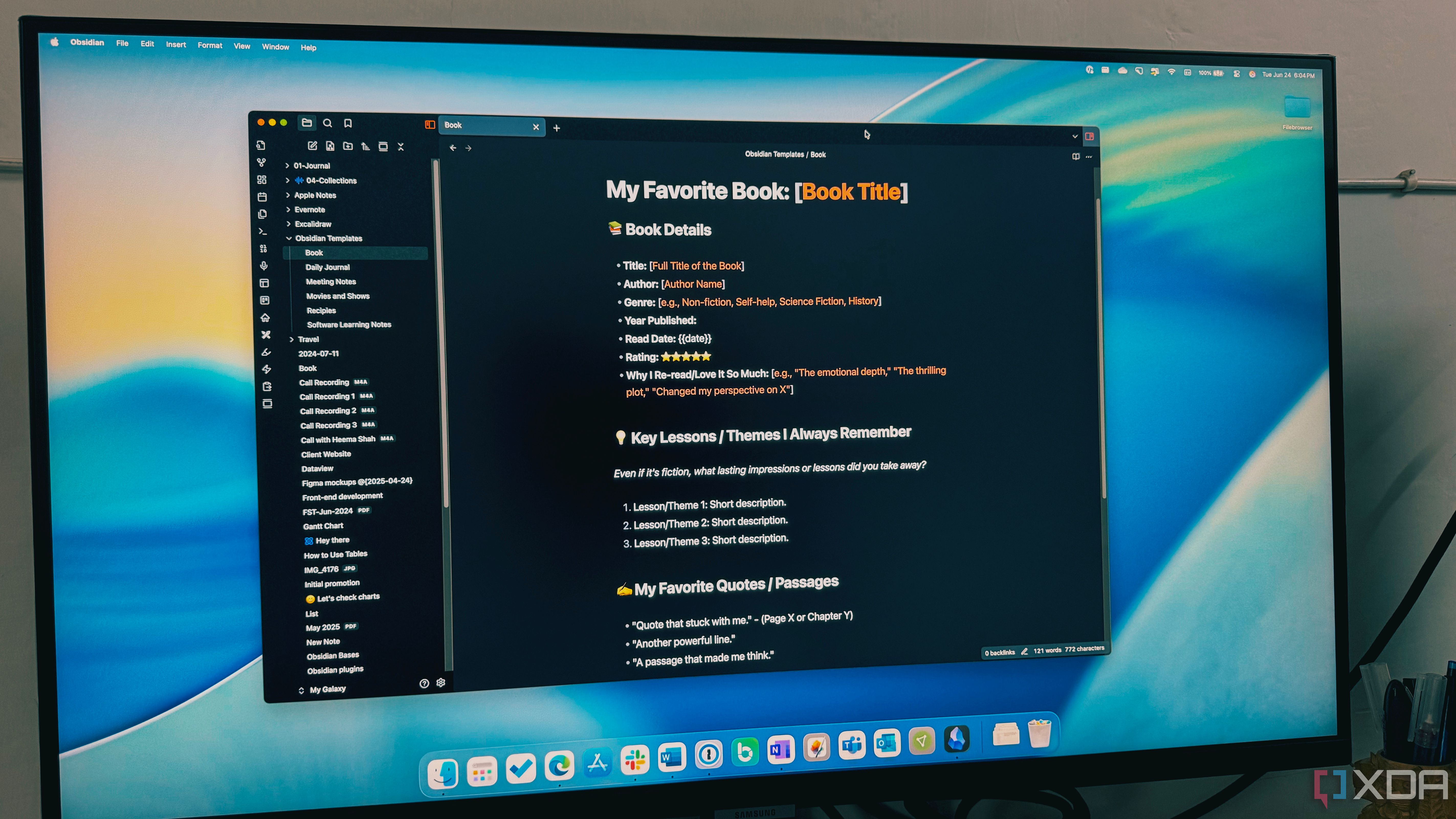 A screenshot of Obsidian note-taking software interface.