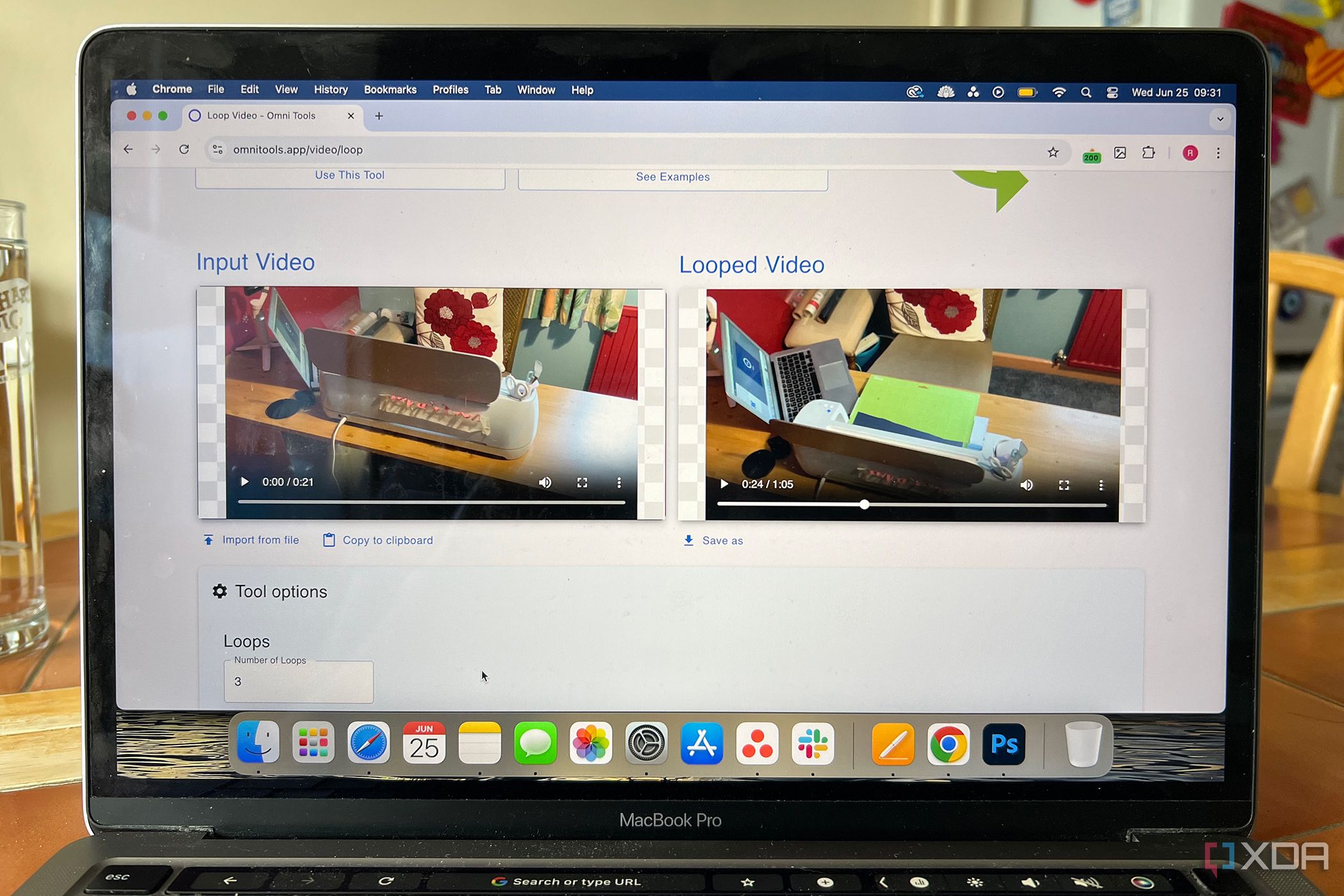 Screenshot of Omni Tools video editing interface