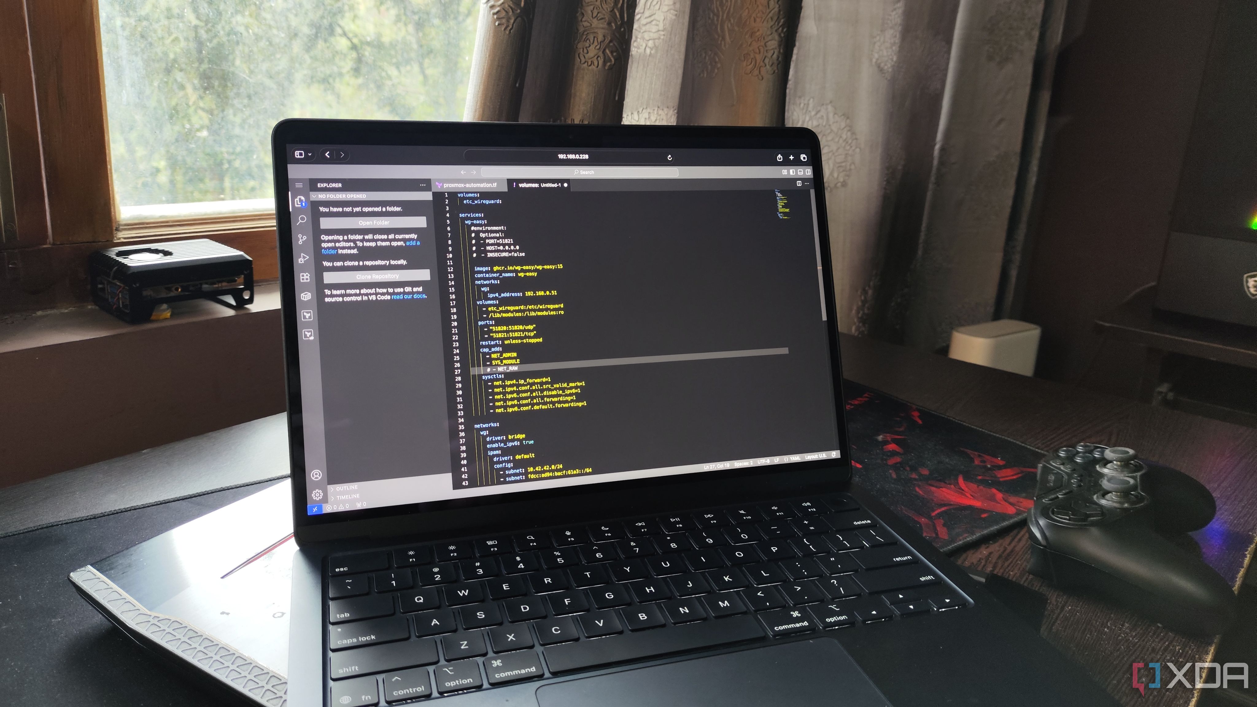 VS Code running remotely in browser