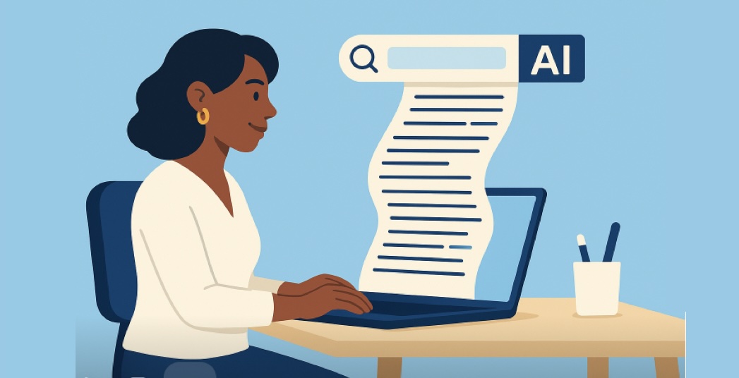 AI search engine summarizing longform content