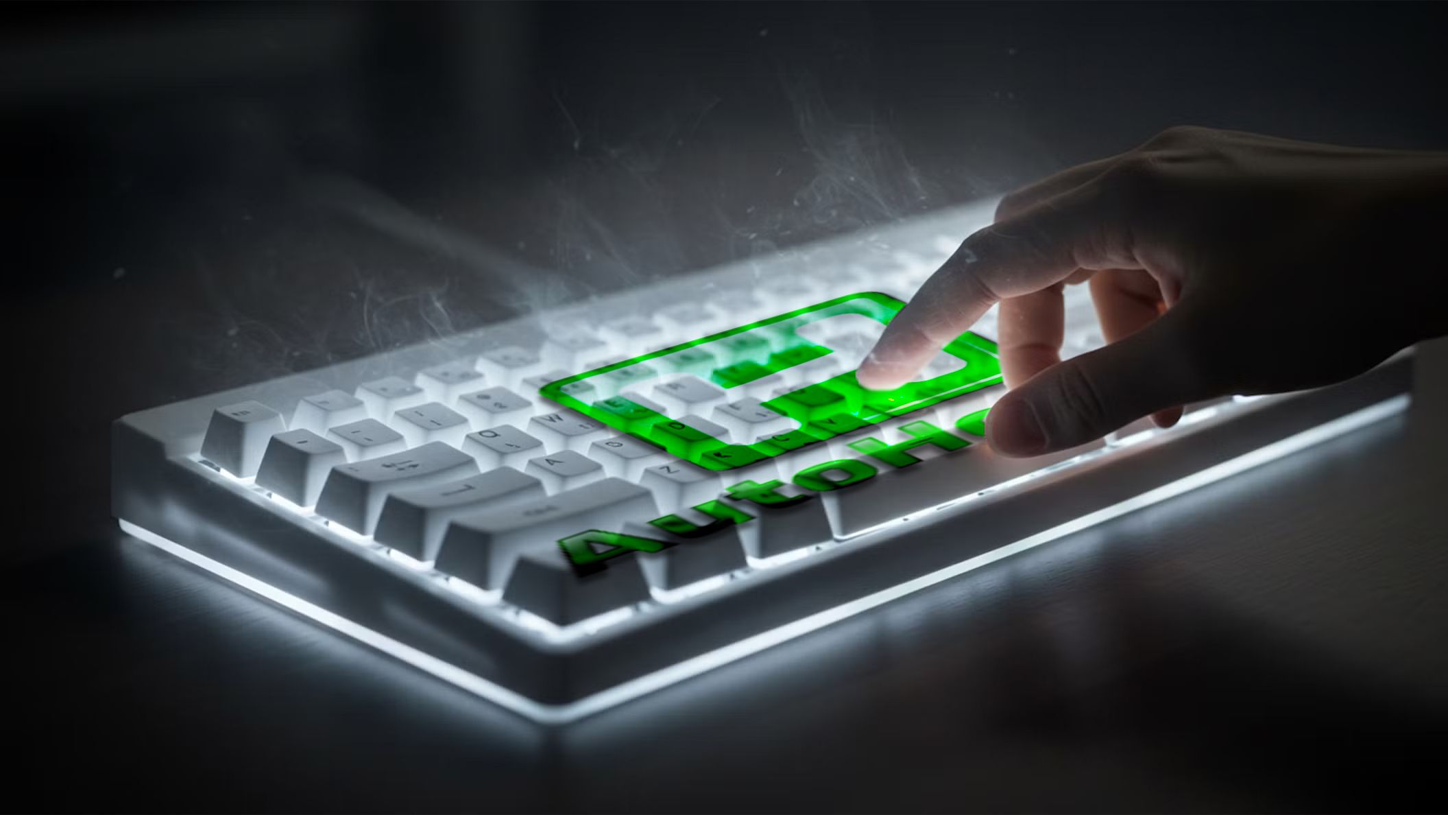 AutoHotkey logo on a keyboard