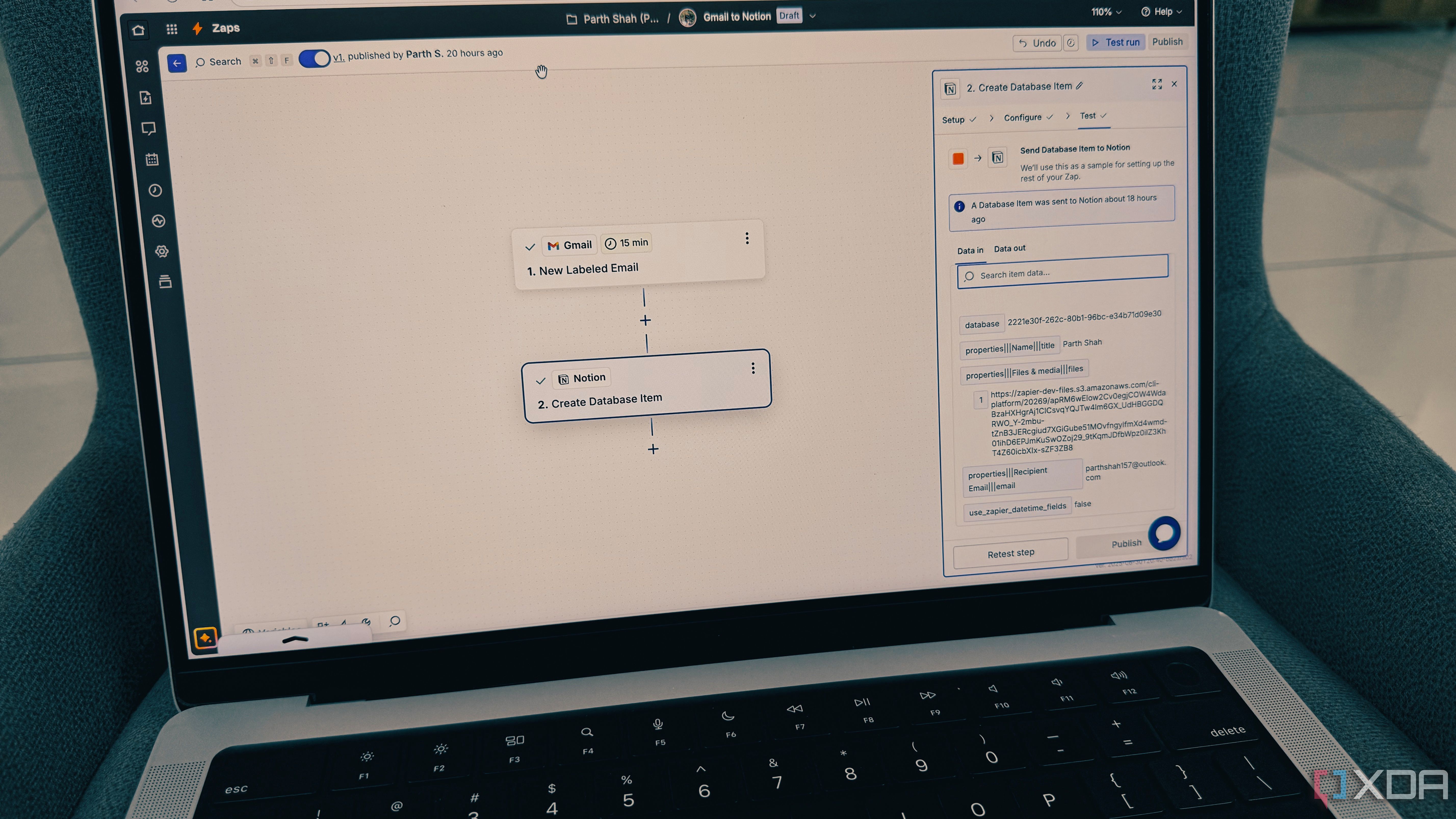 Automating email receipts into Notion database