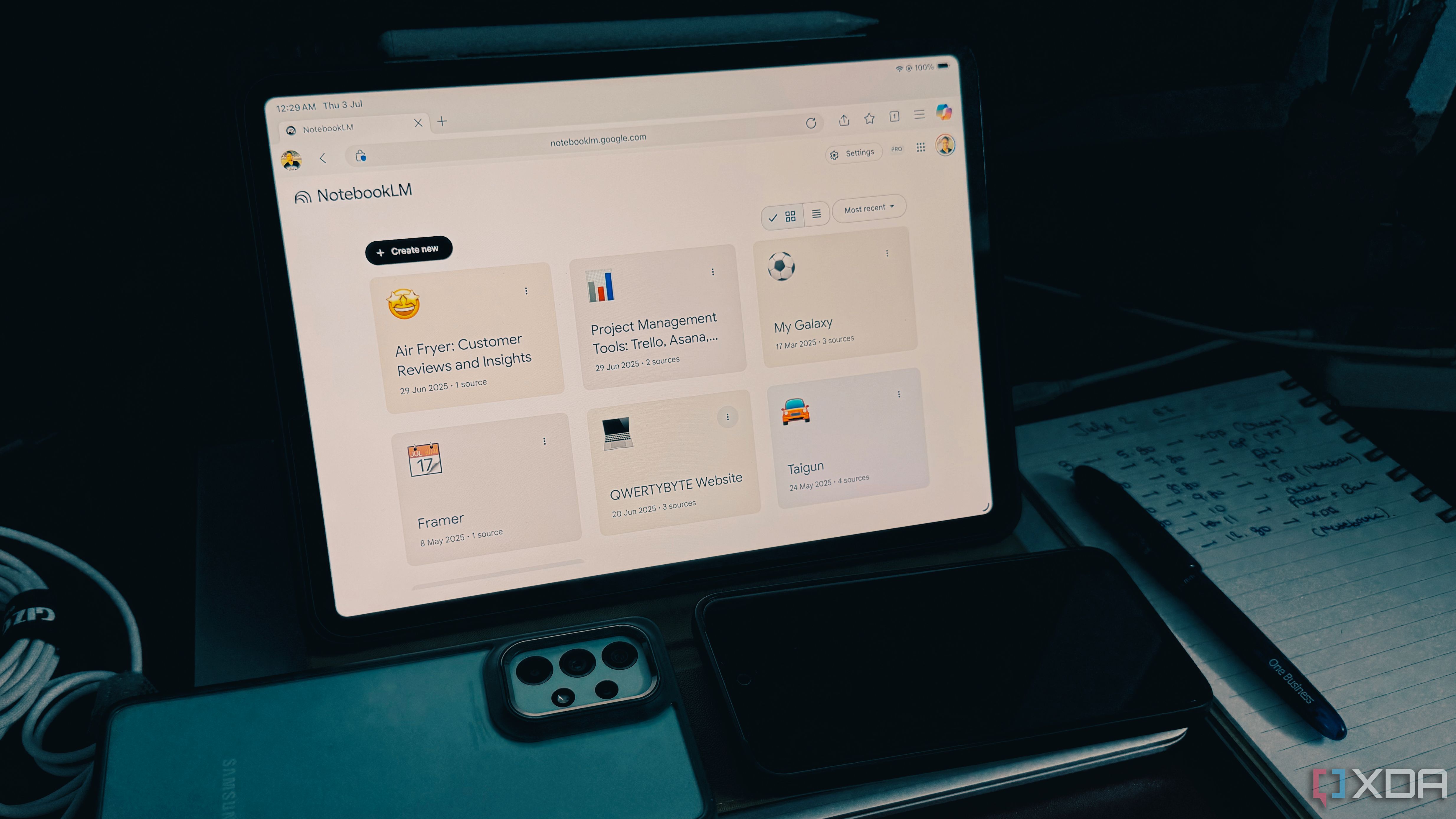 NotebookLM screenshot showing creative uses