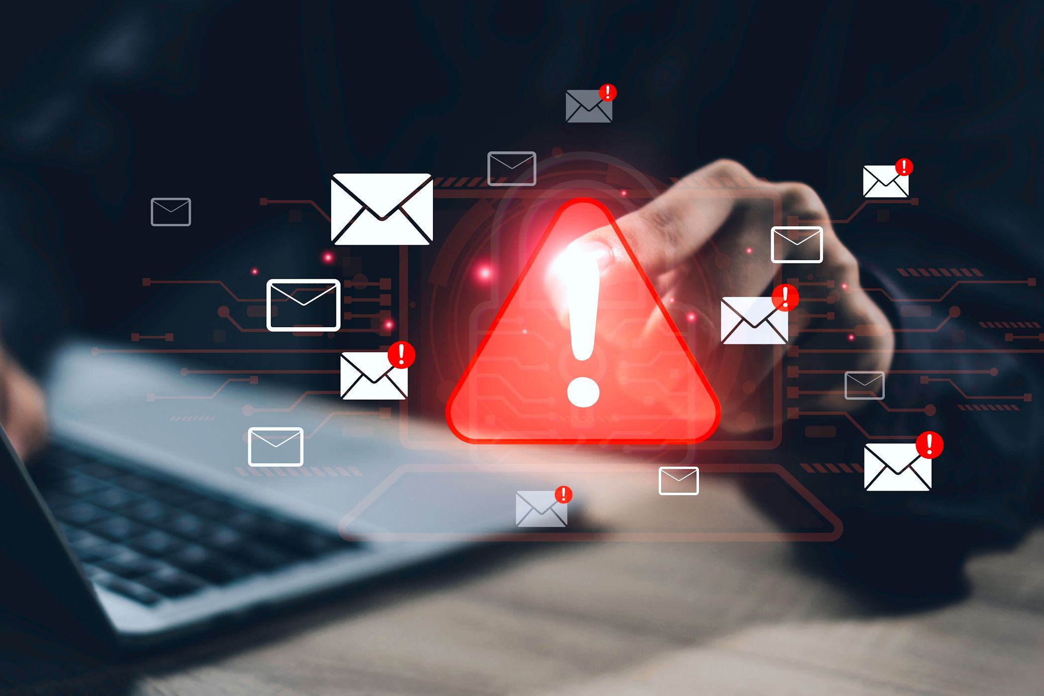 Phishing email warning