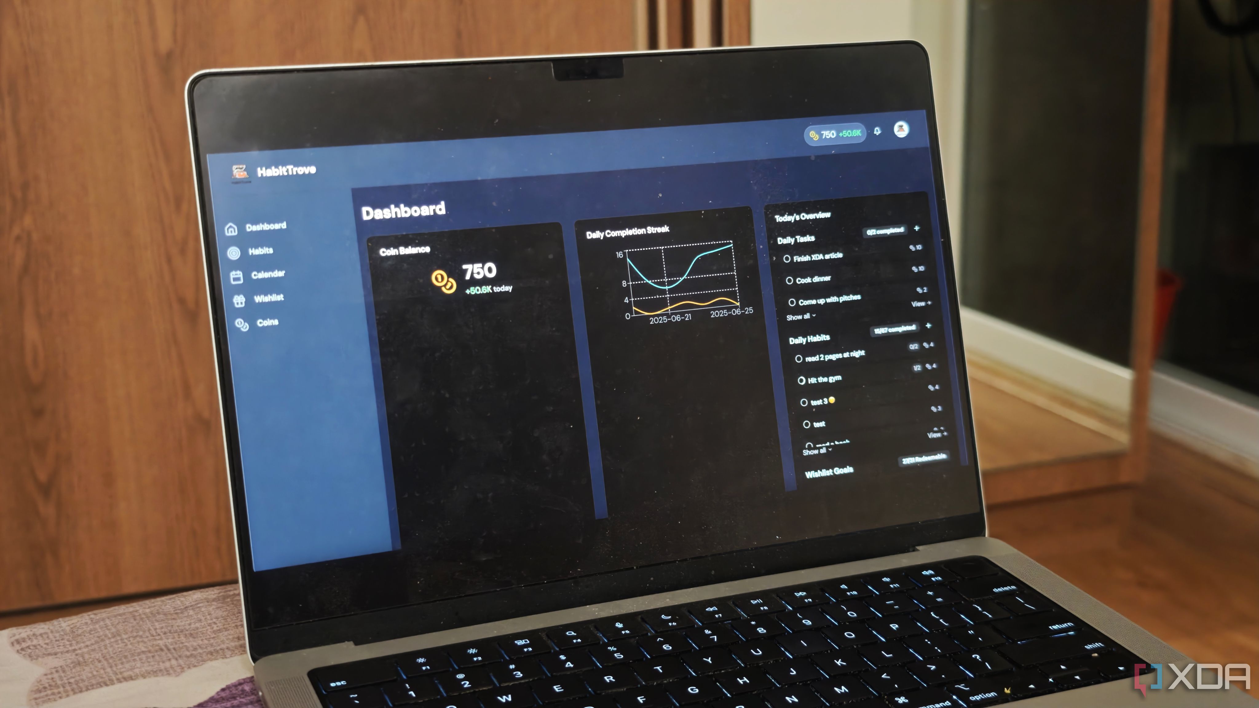 Habit tracker dashboard screenshot
