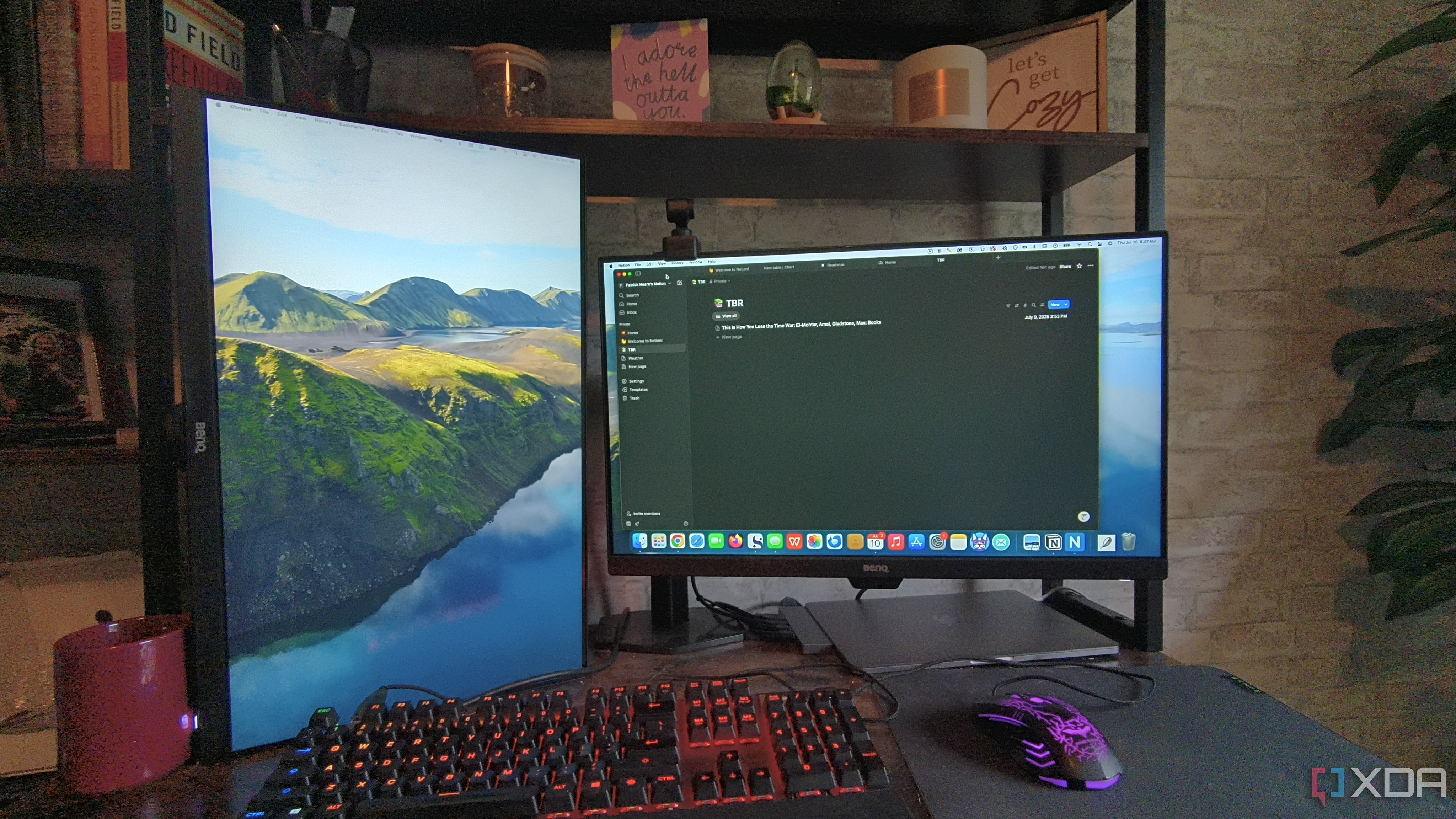 A Notion workspace with automated habit trackers and plugins.