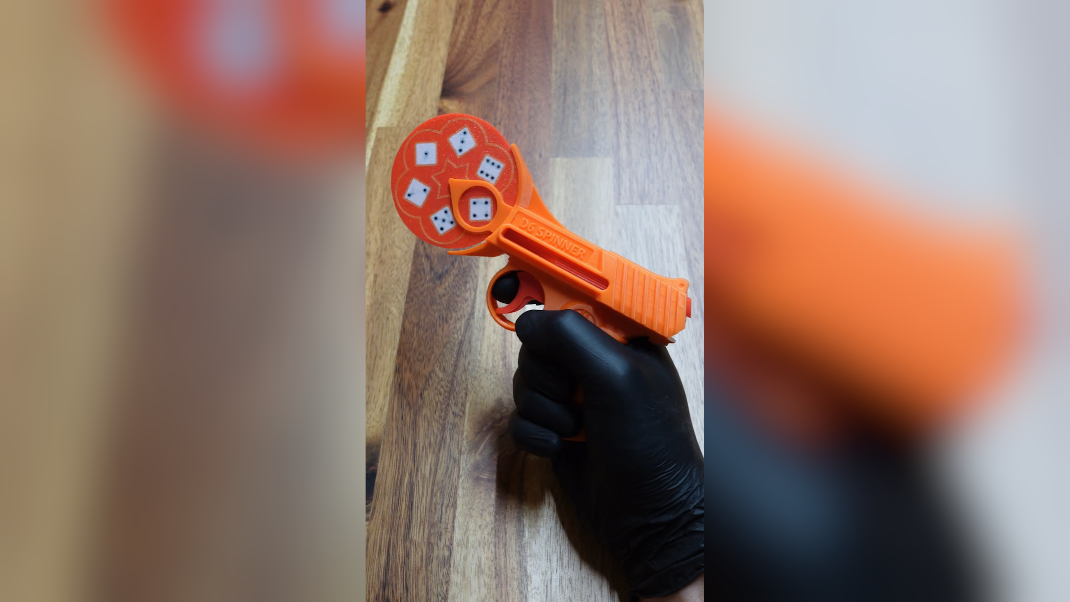 Dice spinner gun tabletop accessory