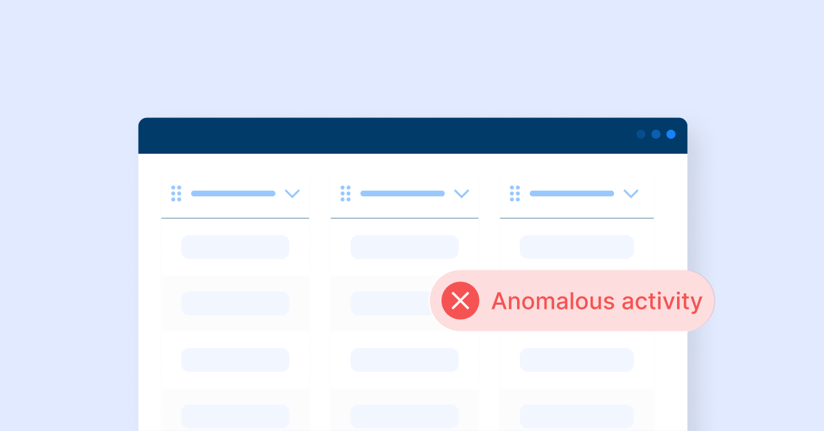 Anomalous activity pop-up mesage