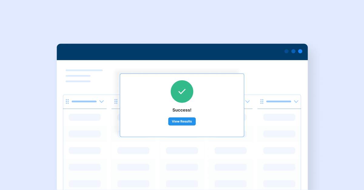 Success pop-up message
