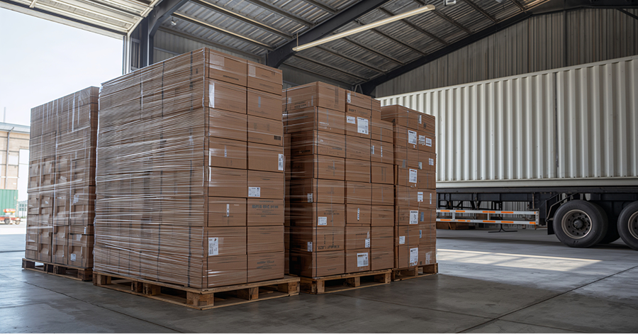 Pallet full of boxes