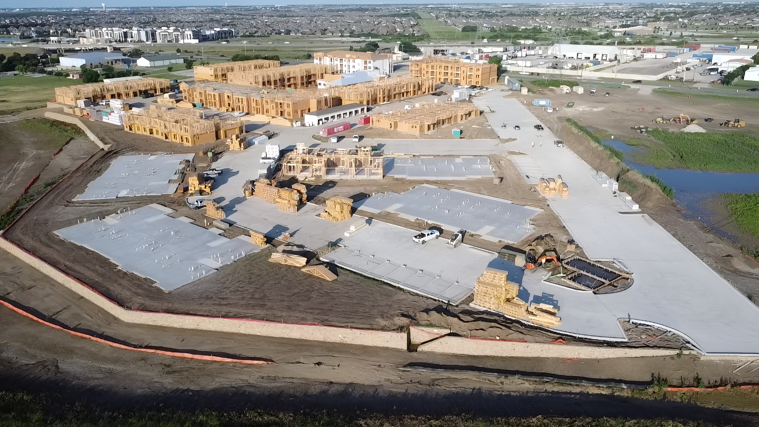 Bonds Ranch garden-style concrete construction with PT foundations and paving in Fort Worth, TX