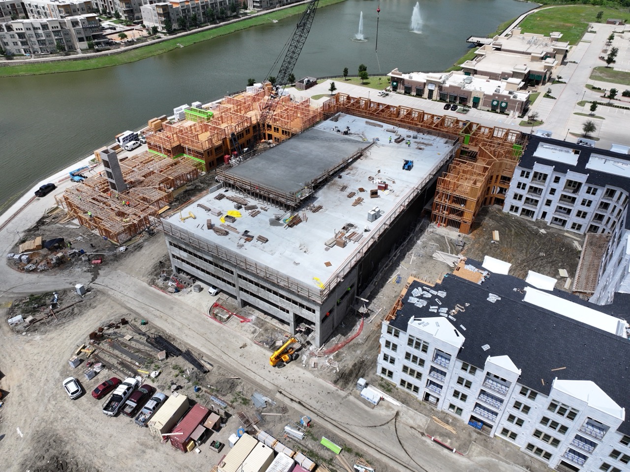 Full cast-in-place parking structure at Royalton at Mercer Crossing