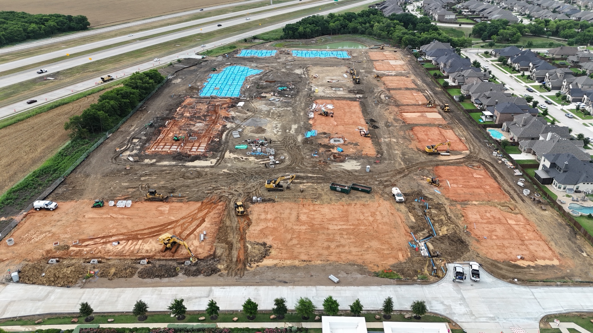 PT foundations across 15 buildings at Langmore