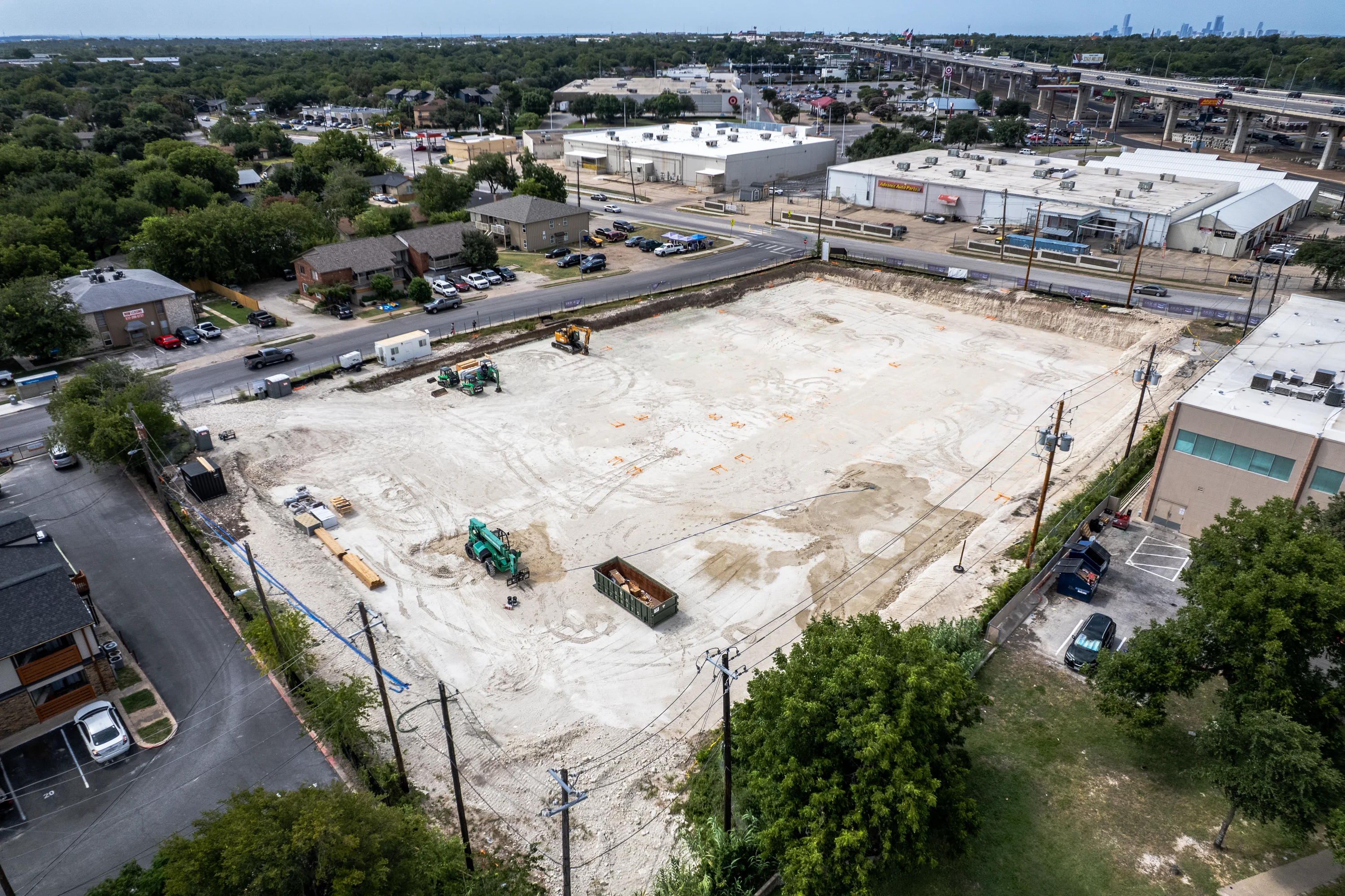 The Payton subterranean CIP parking structure construction in Austin, TX