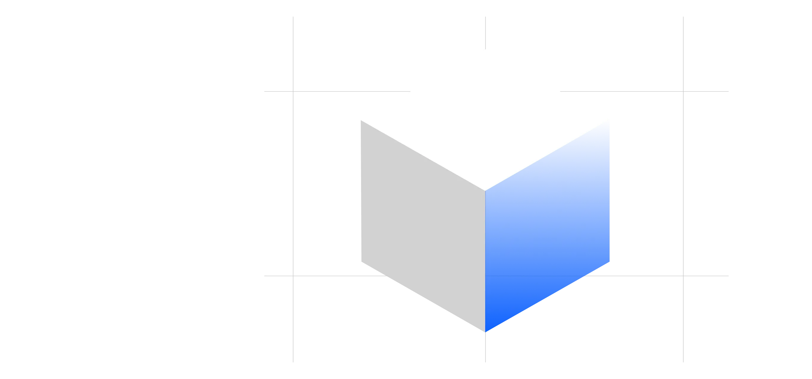 An image of a 3d cube on a grid background