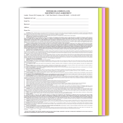 A 4 color carbonless form 