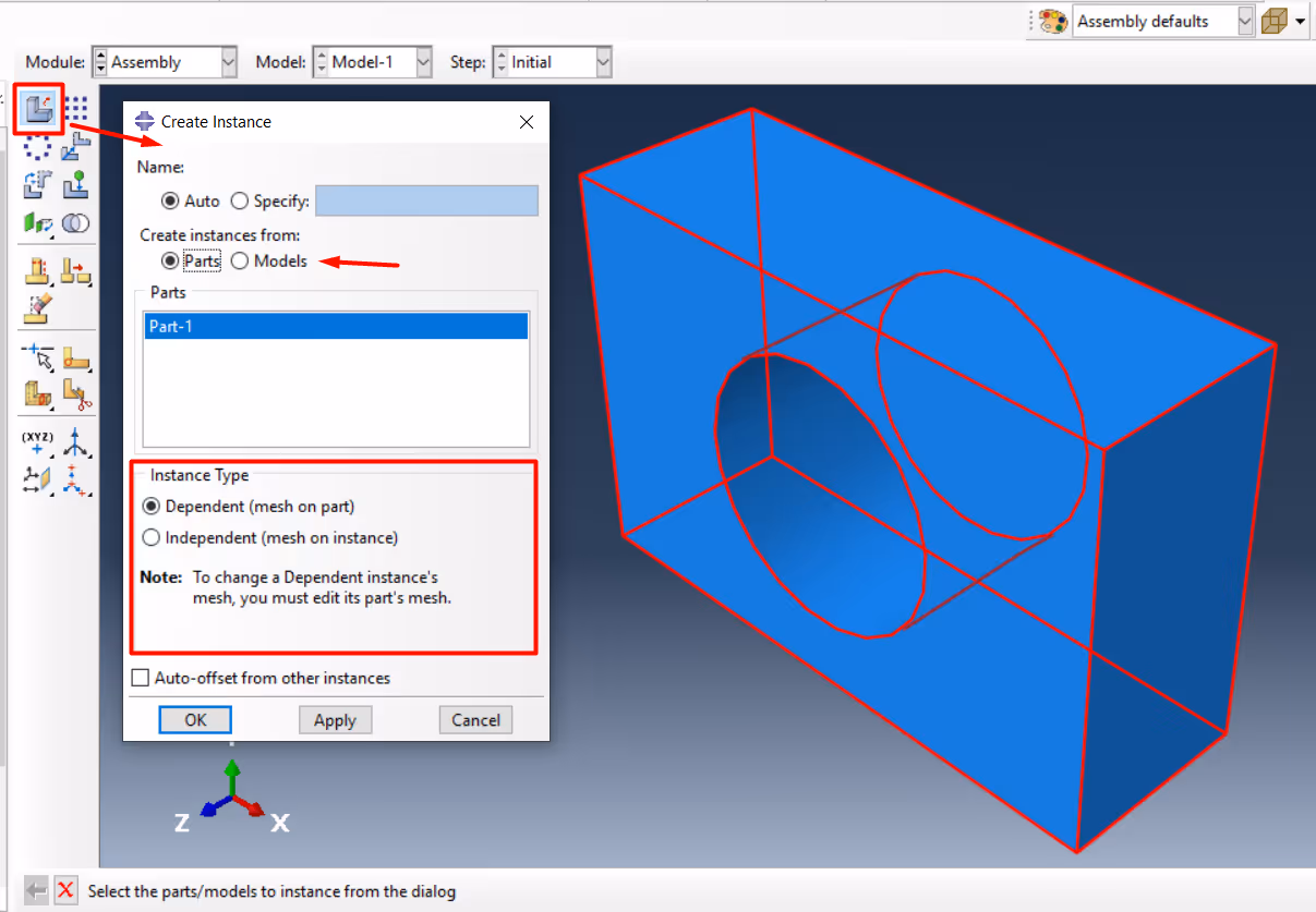 Abaqus İçerisinde Parça Örneği (Part Instance) Nedir?