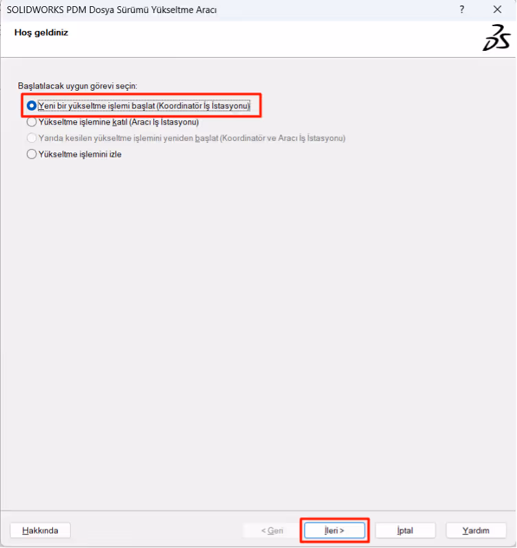 SOLIDWORKS PDM Dosya Sürümü Yükseltme Aracı