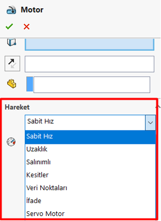 Solidworks Motion’da Kullanılan Hareket Fonksiyonu Türleri