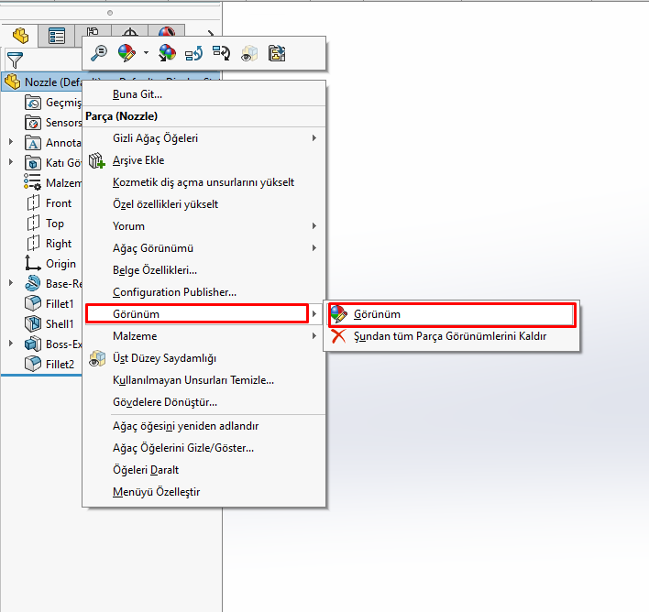 SOLIDWORKS’te Renk ve Malzeme Atama Arasındaki Farklar