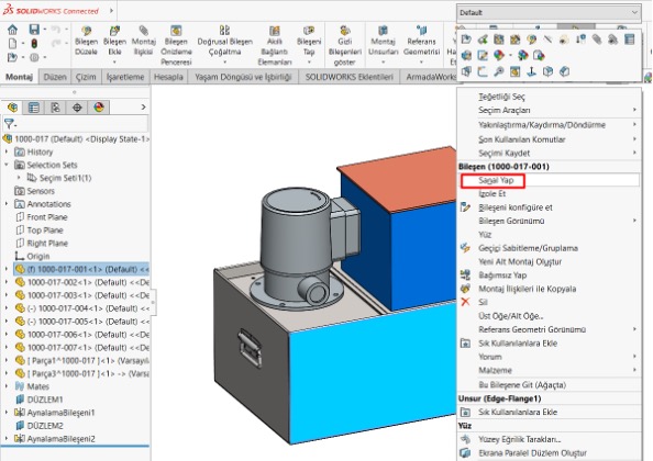 SOLIDWORKS’te Sanal Bileşen Nedir Ne İşe Yarar?
