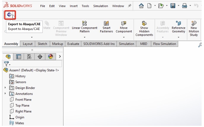 SOLIDWORKS için Abaqus Associative Interface Eklentisi