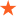 Orange star icon with five points and a small circle cutout near the top right point.