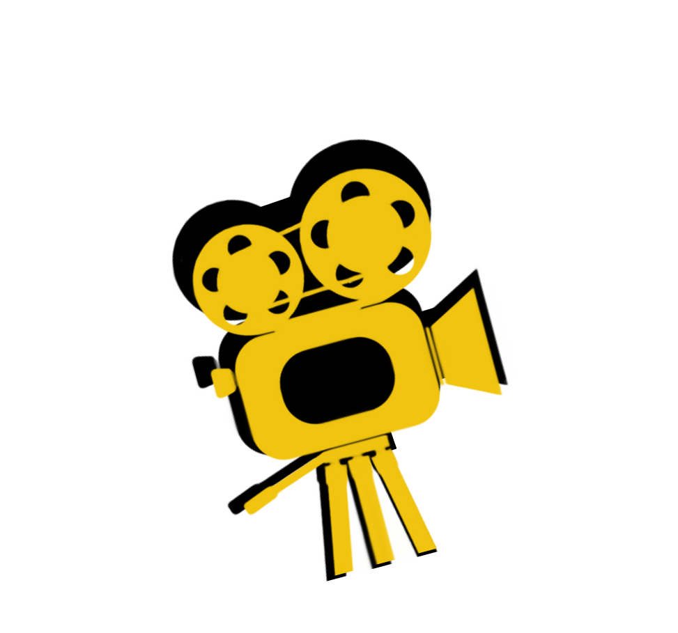 Animation of a film editor working on a video project.