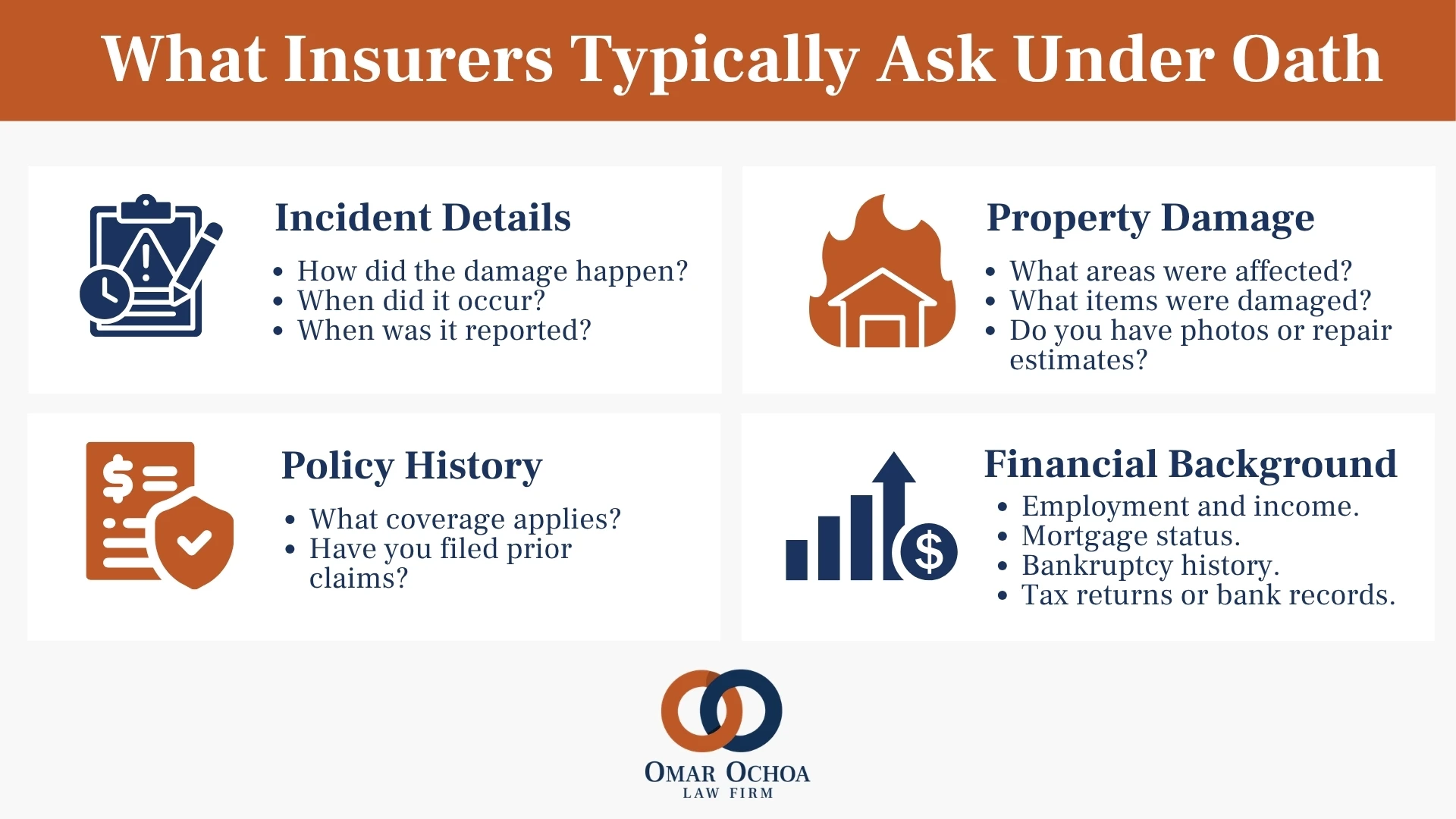 Lo que suelen preguntar las aseguradoras bajo juramento