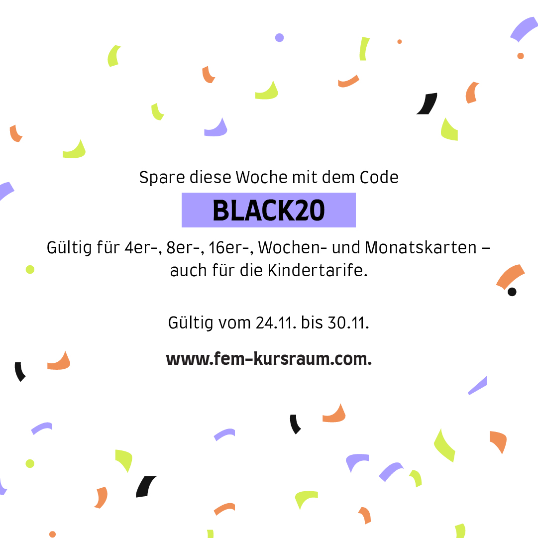 Code BLACK20 for Black Week