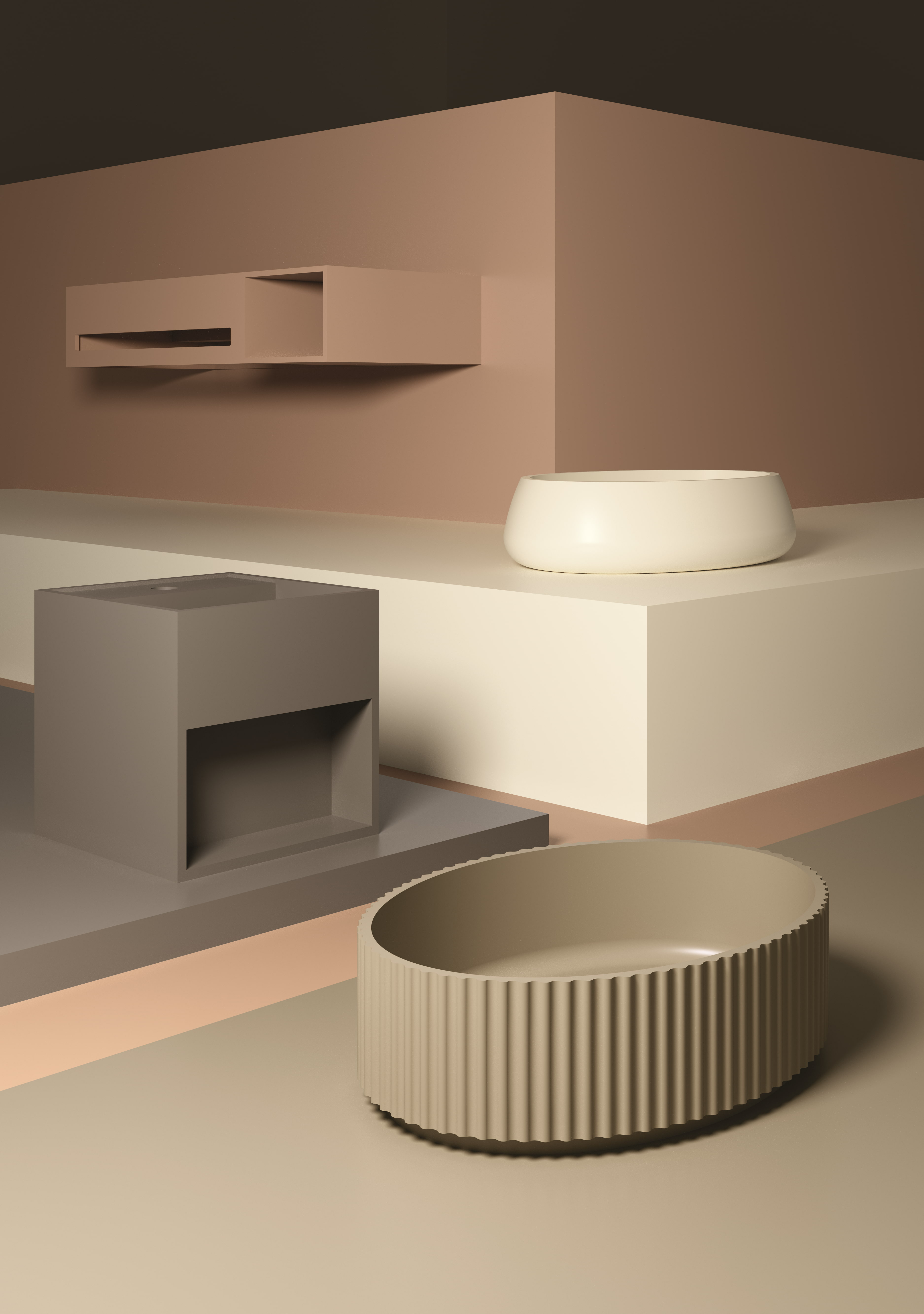 Solid Surface wastafels in verschillende ontwerpen