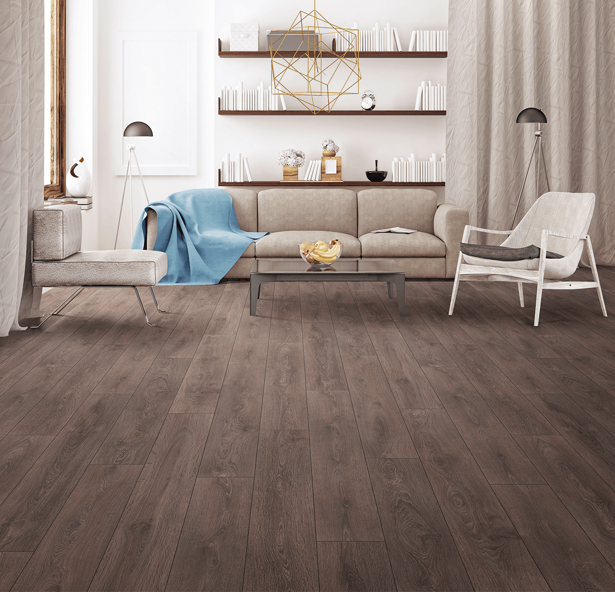 Pvc bruin woonkamer