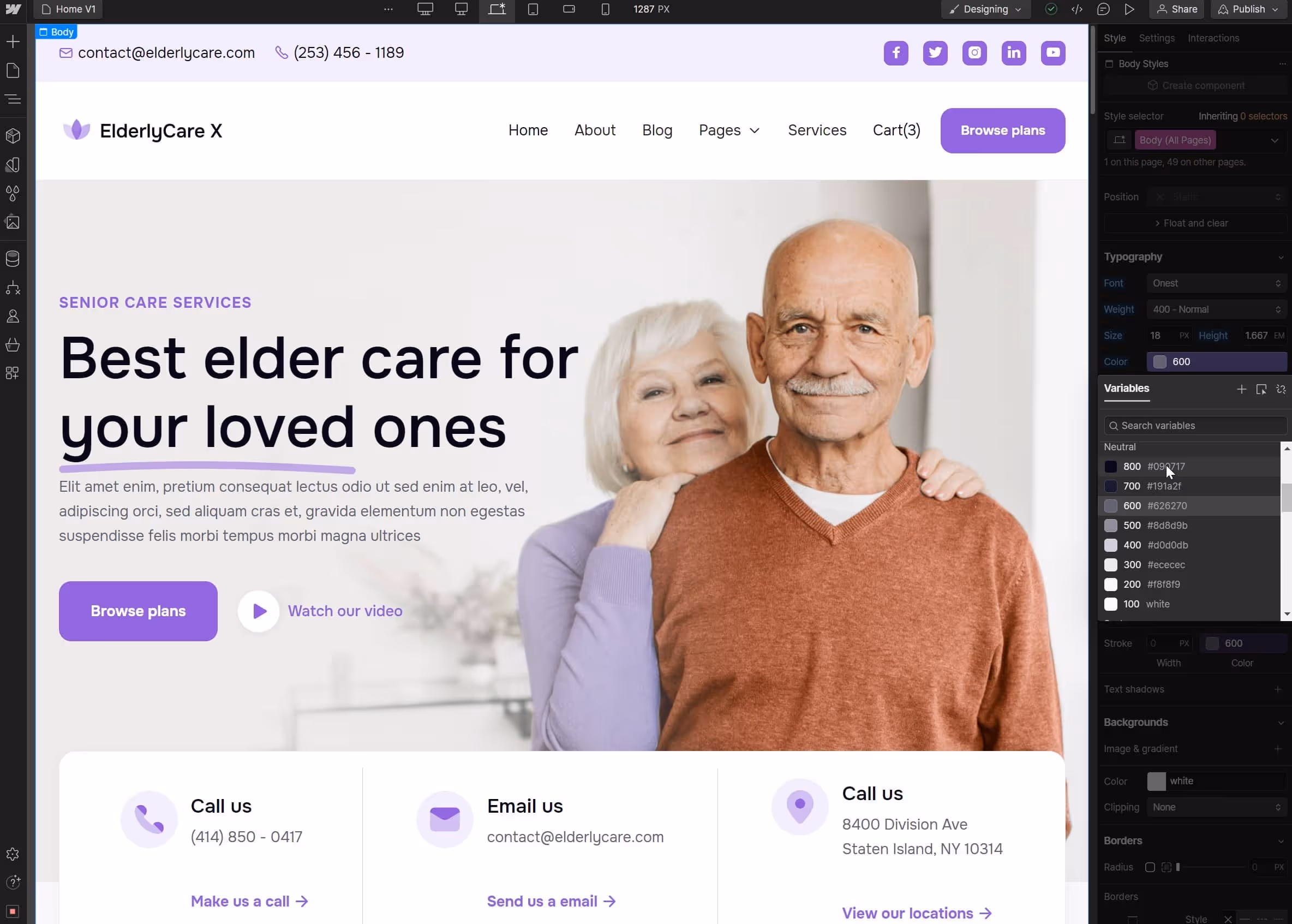 Color - ElderlyCare X Webflow Template