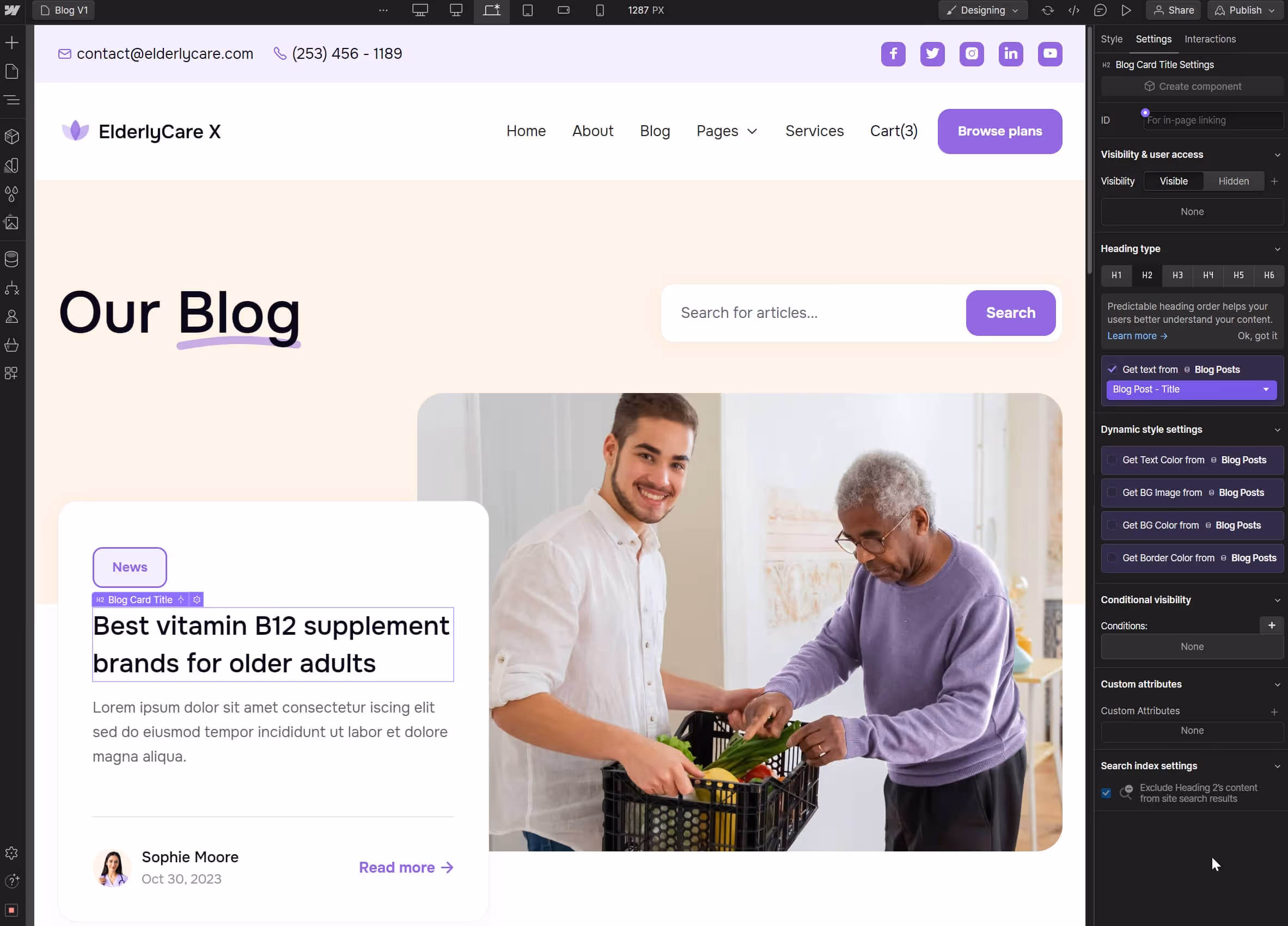 CMS Content - ElderlyCare X Webflow Template