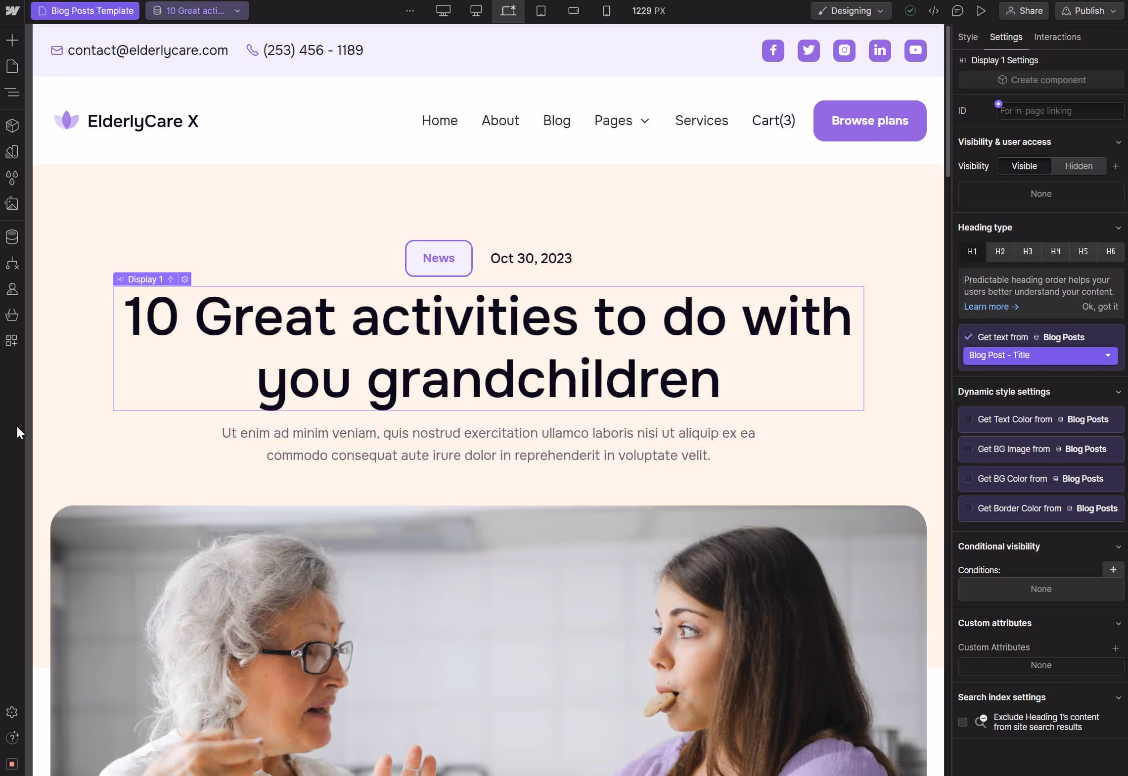 CMS Page - ElderlyCare X Webflow Template