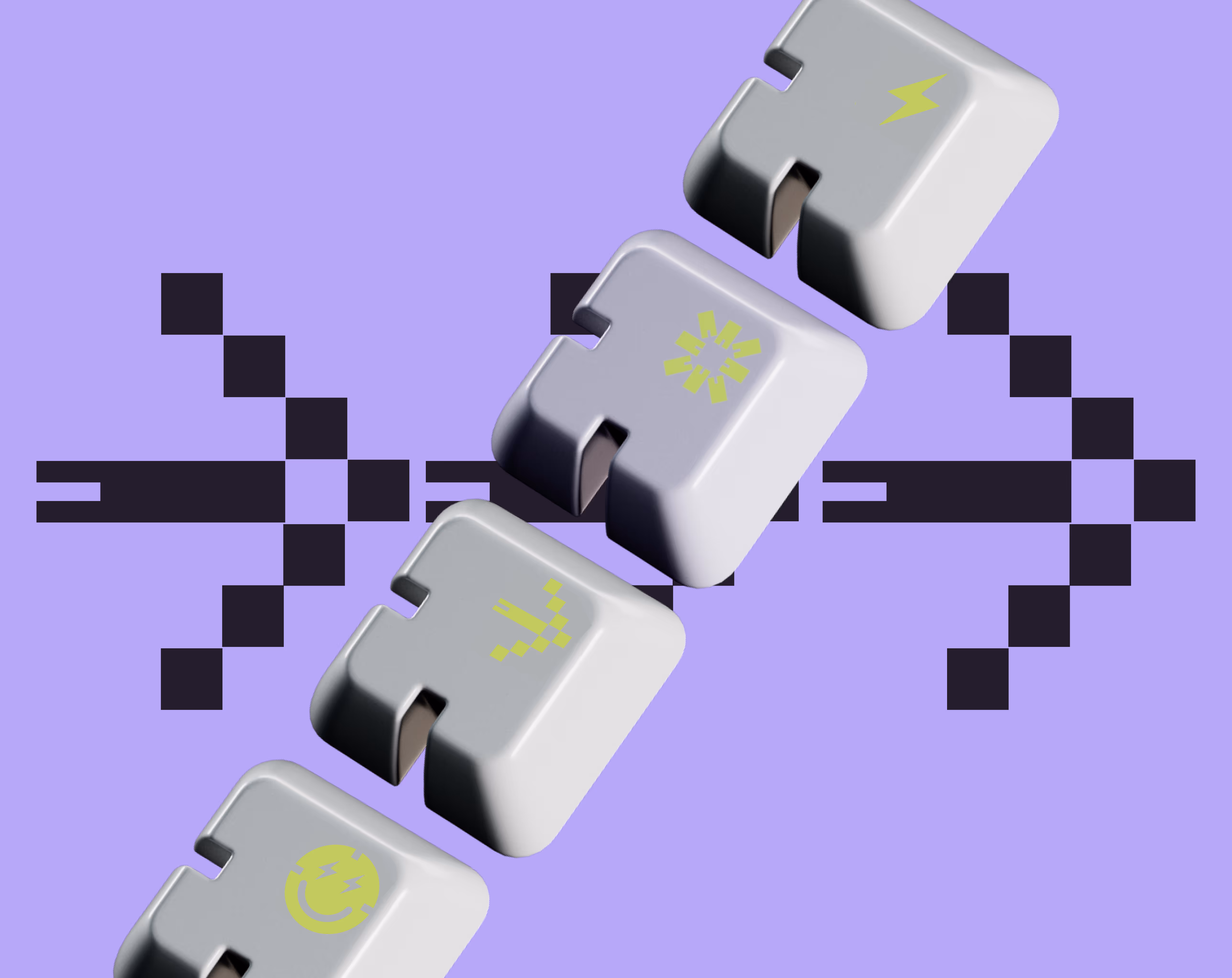 keyboard keys stacked on top of each other with forward arrows