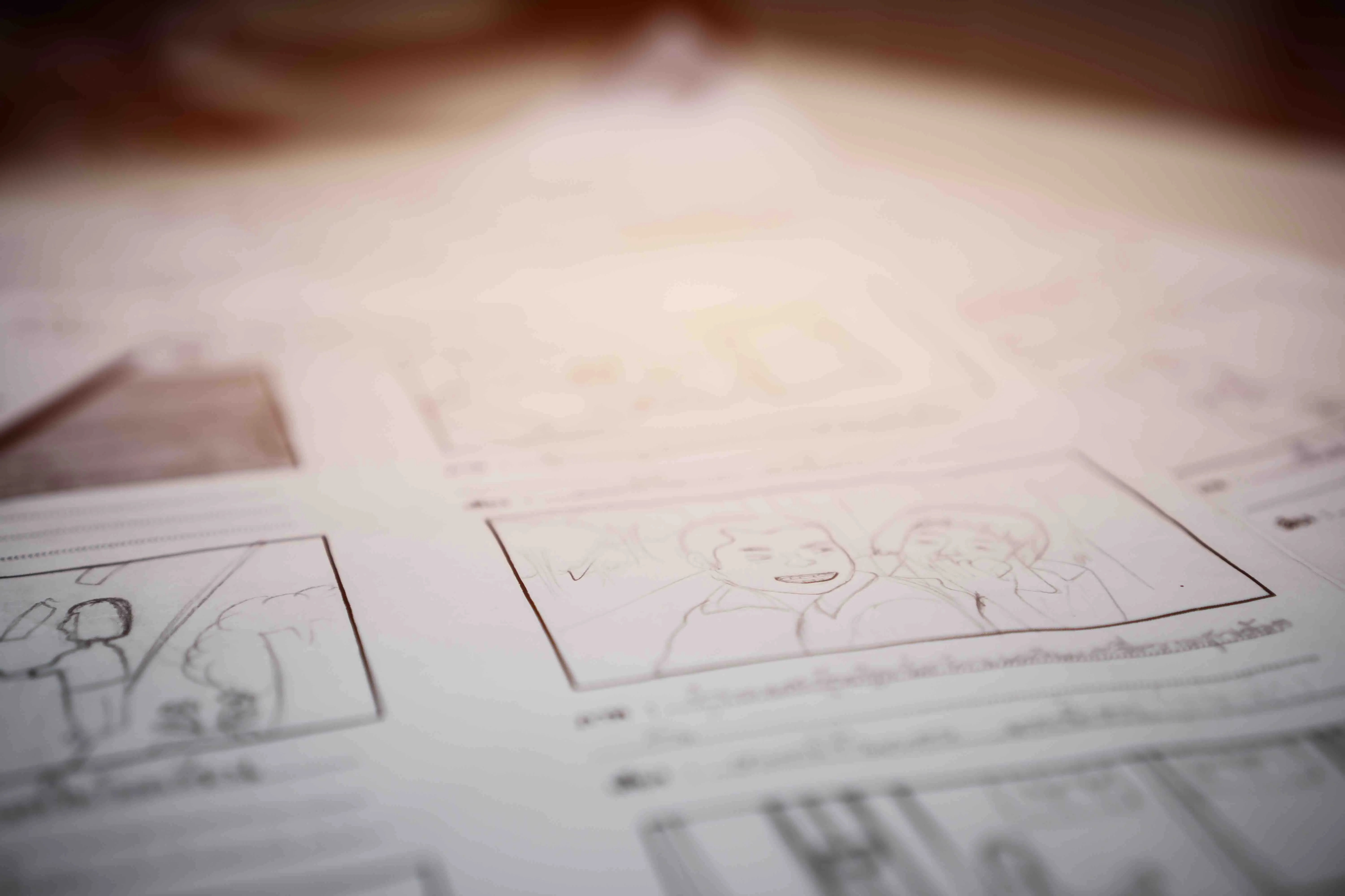 Making-Of Bild: Storyboard wird gezeichnet.