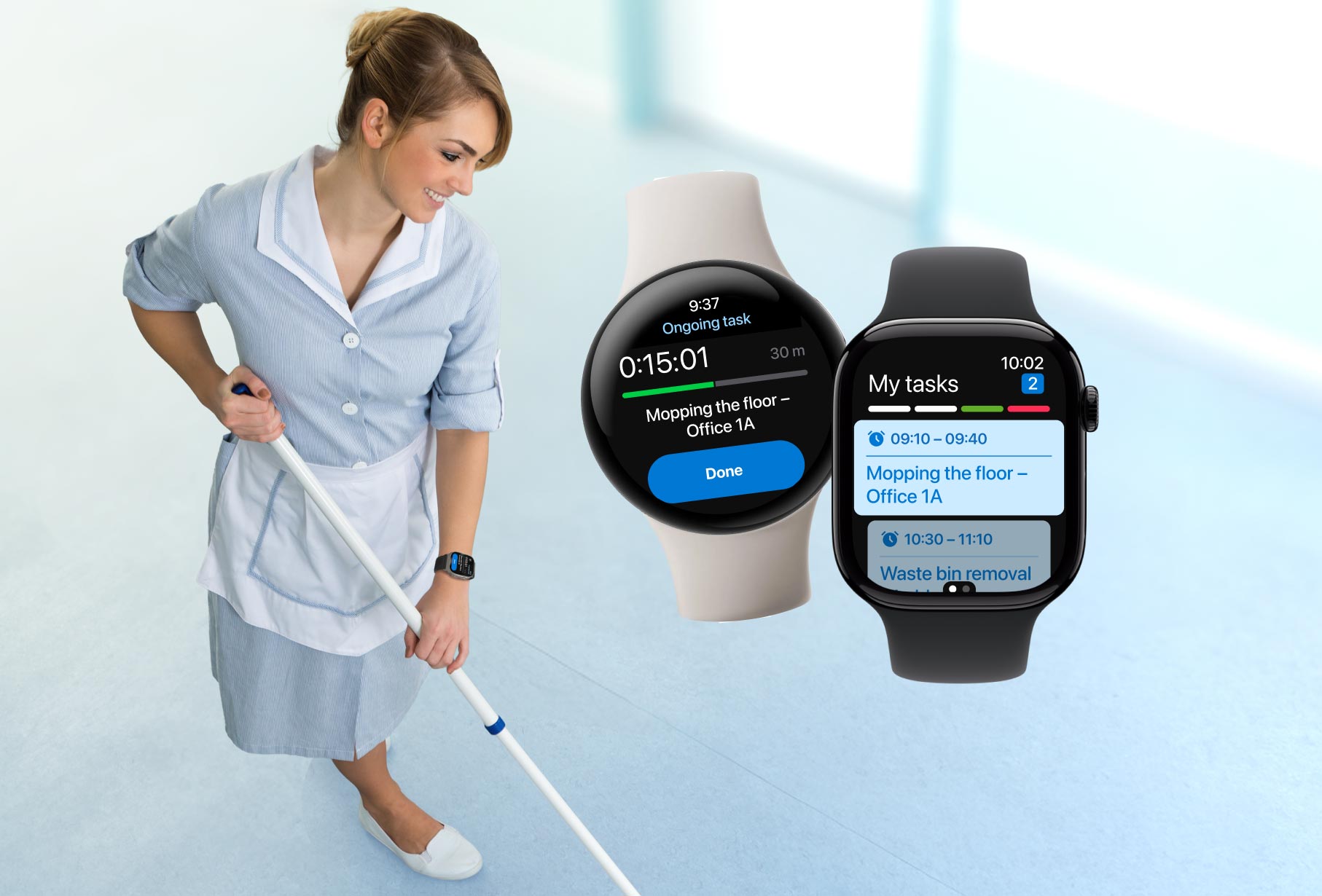 Smartwatch app brings the power of WristPlanner directly to your smartwatch, providing hands-free access to tasks and work plans in real time.