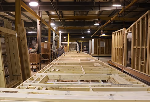 Section of modular home inside Icon Legacy plant