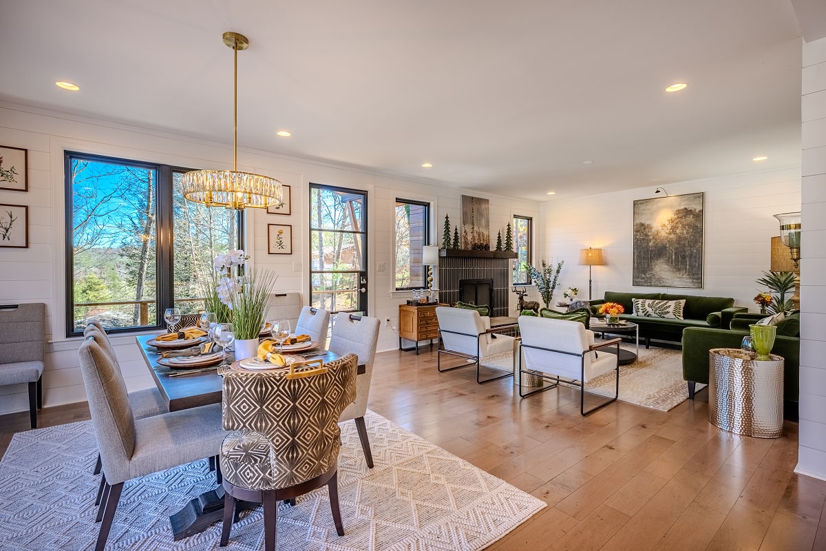 Decorated modular home interior