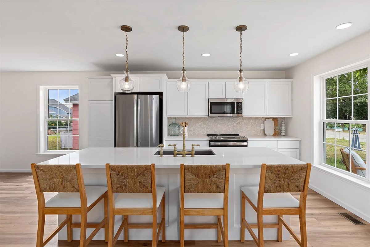 Modern lighting in modular home