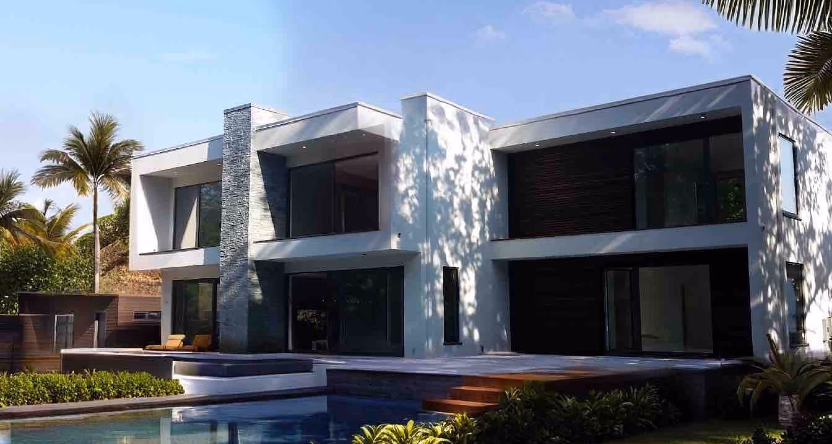 Modern coastal property with swimming pool