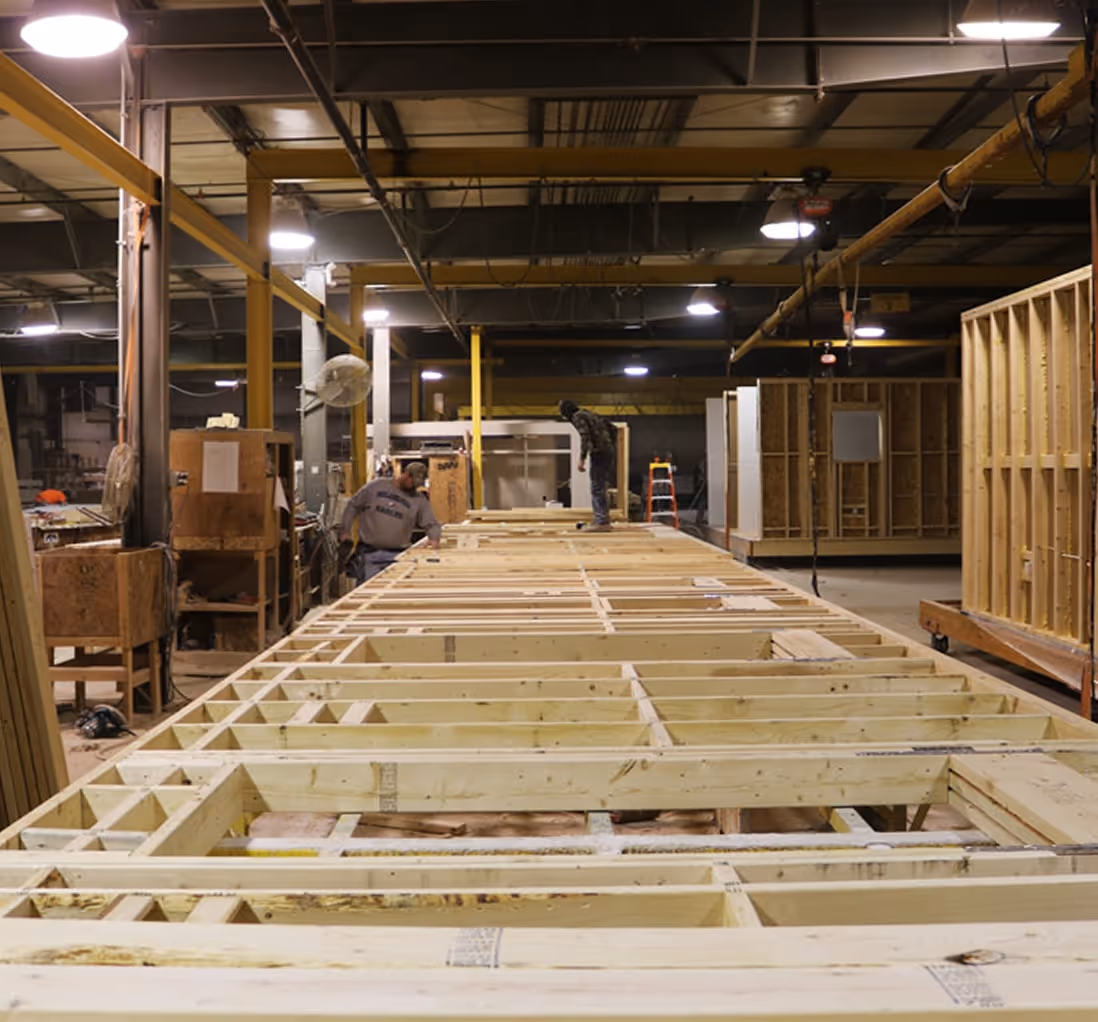 Carpenters working in the Icon Legacy plant